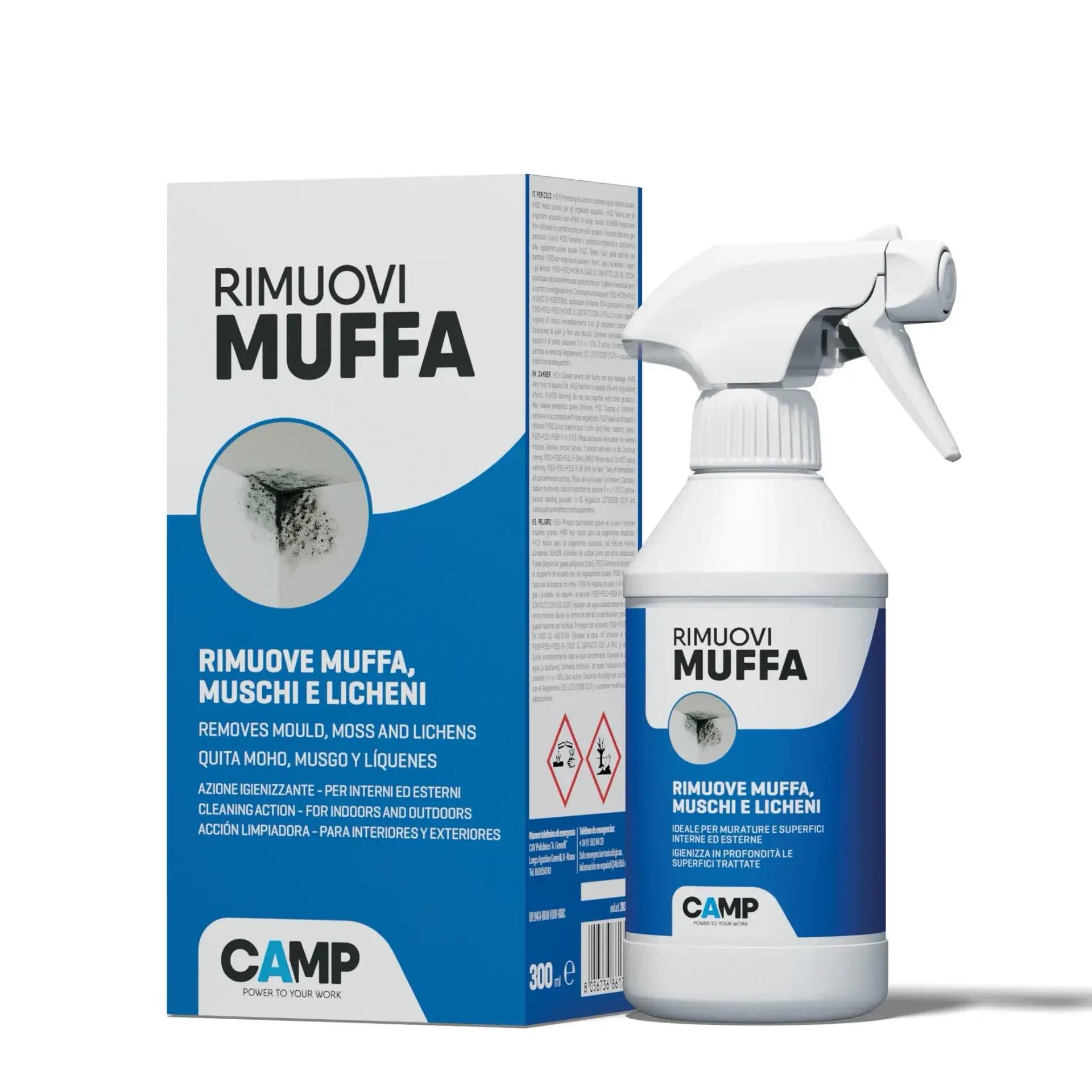 CAMP Rimuovi Muffa Spray 750ml – Antimuffa Igienizzante Istantaneo Interni ed Esterni