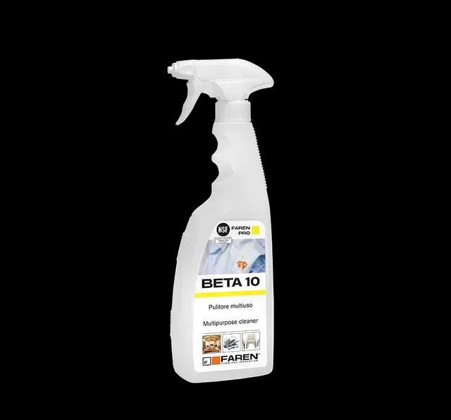 Faren BETA 10,Detergente Sgrassante Alcalino Attivo ideale per Tessuti,Metalli,Plastiche,Legno,a grande efficacia,750ml
