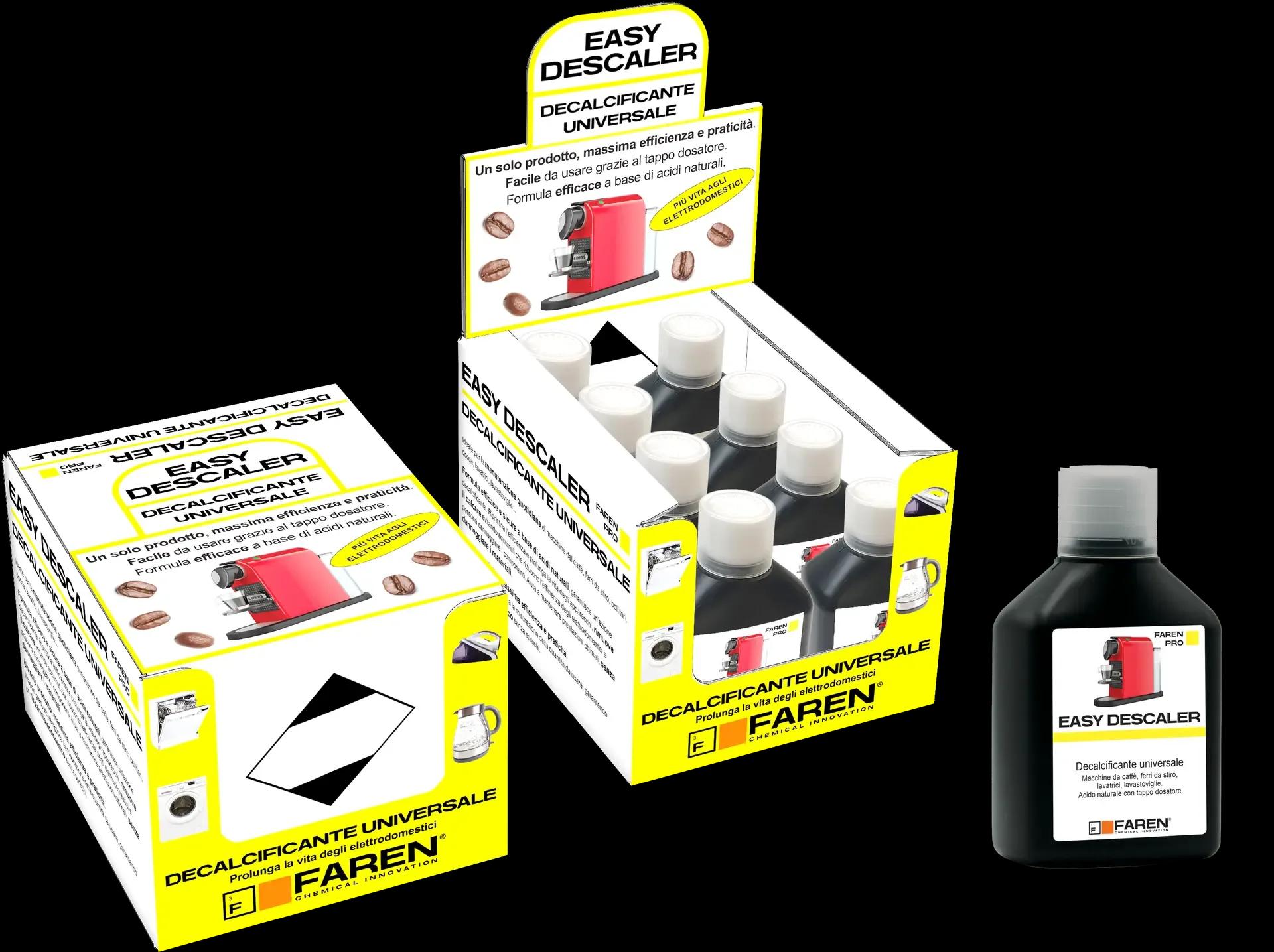 Faren EASY DESCALER, Anticalcare Universale per Elettrodomestici, Decalcificante Formico Sicuro, Ideale per Macchine da Caffè e Ferri da Stiro, 500 ml
