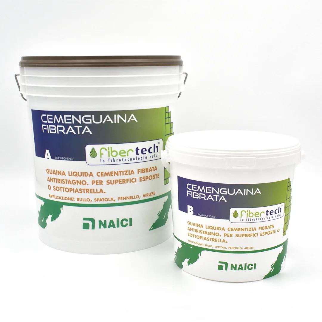 NAICI Cemenguaina Fibrata Guaina Liquida Bicomponente Impermeabilizzante Grigio Scuro 5 Kg