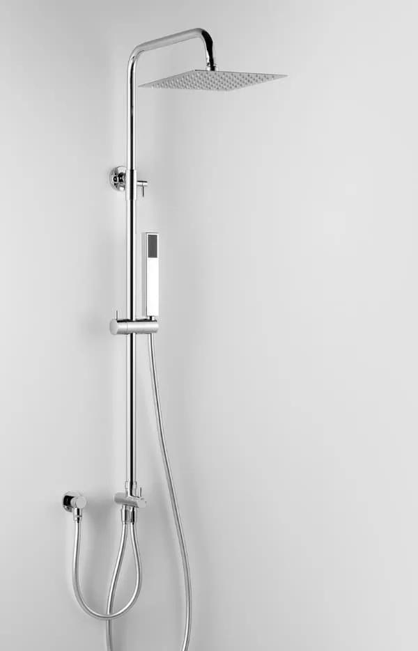 Colonna Doccia Telescopica Ares Eros Square 20 Art. 89122 Inox con Soffione 20x20 cm