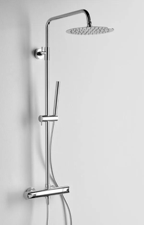 Colonna Doccia Ares HERMES Art. 89823 con Miscelatore Meccanico e Soffione Tondo Inox Ø 25 cm, Cromo